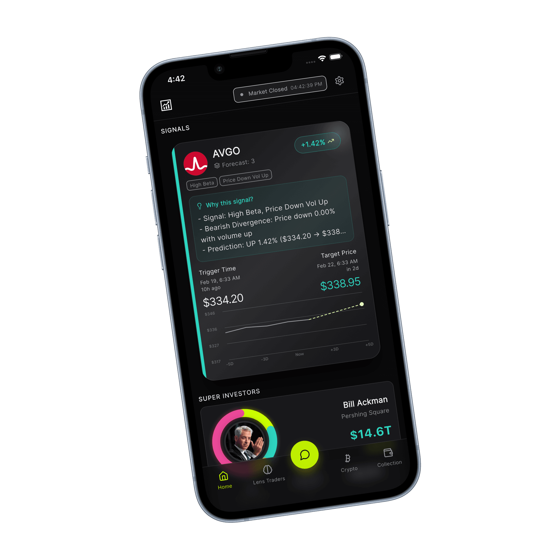 AI Trading Signals — LensQuant app screenshot
